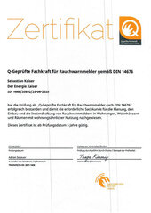 Wir sind Fachkraft für Rauchwarnmelder gemäß DIN 14676