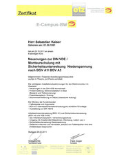 Sebastian Kaiser, Monteurschulung mit Sicherheitsunterweisung Niederspannung nach BGV A1/BGV A3